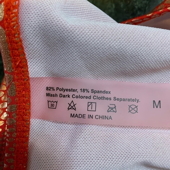 SHEIN red/gold shiny bikini, M - Picture 5 of 5